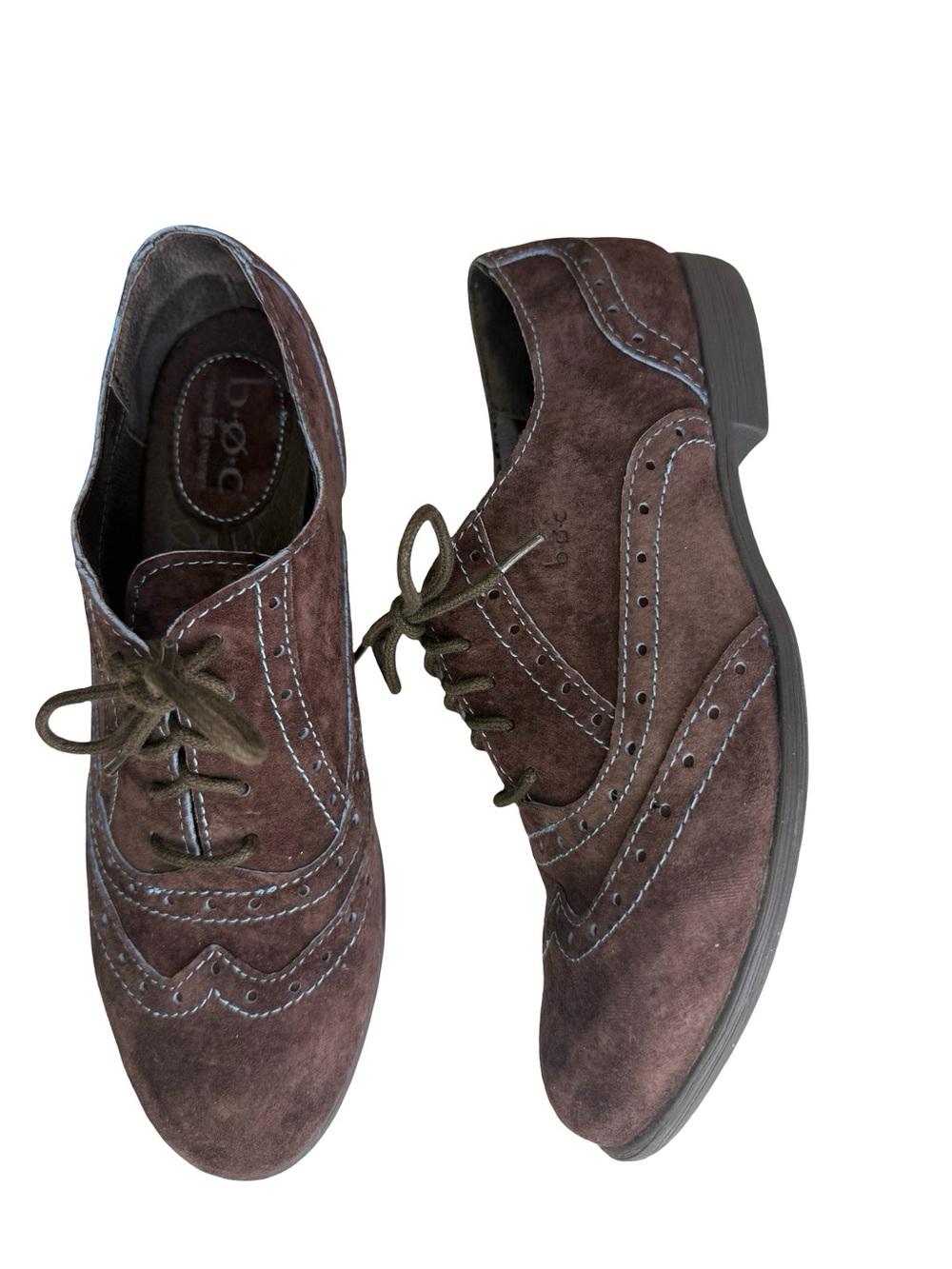 BOC Born Suzette Suede Wingtip Laceup Oxford Shoes sz 8.5 - Picture 2 of 14